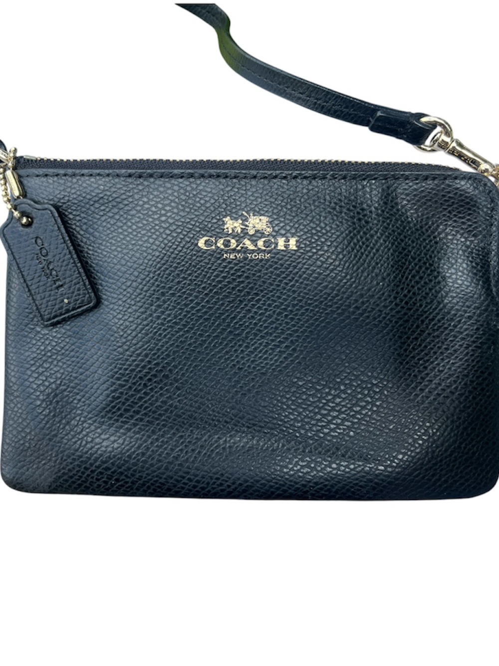 Coach Black Leather Wristlet Pouch Wallet